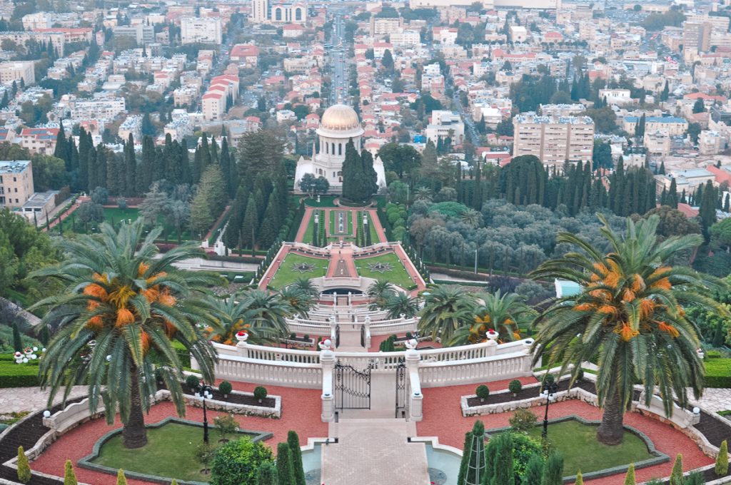 costa mediterrânea israel Jardim de Bahá'í