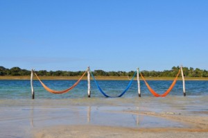 As redes na Lagoa do Paraíso em Jericoacoara