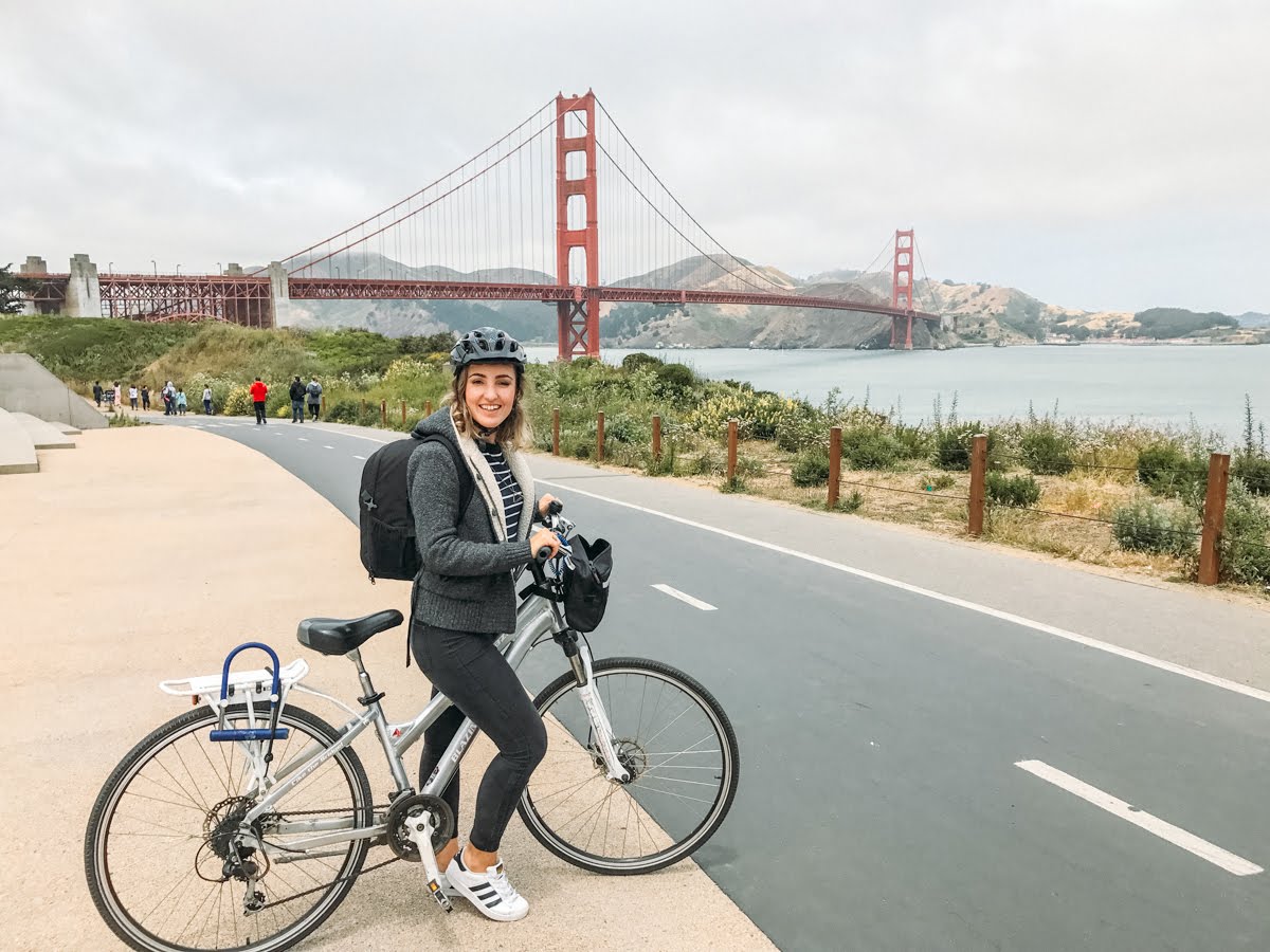 passeio de bicicleta pela Golden Gate em São Francisco